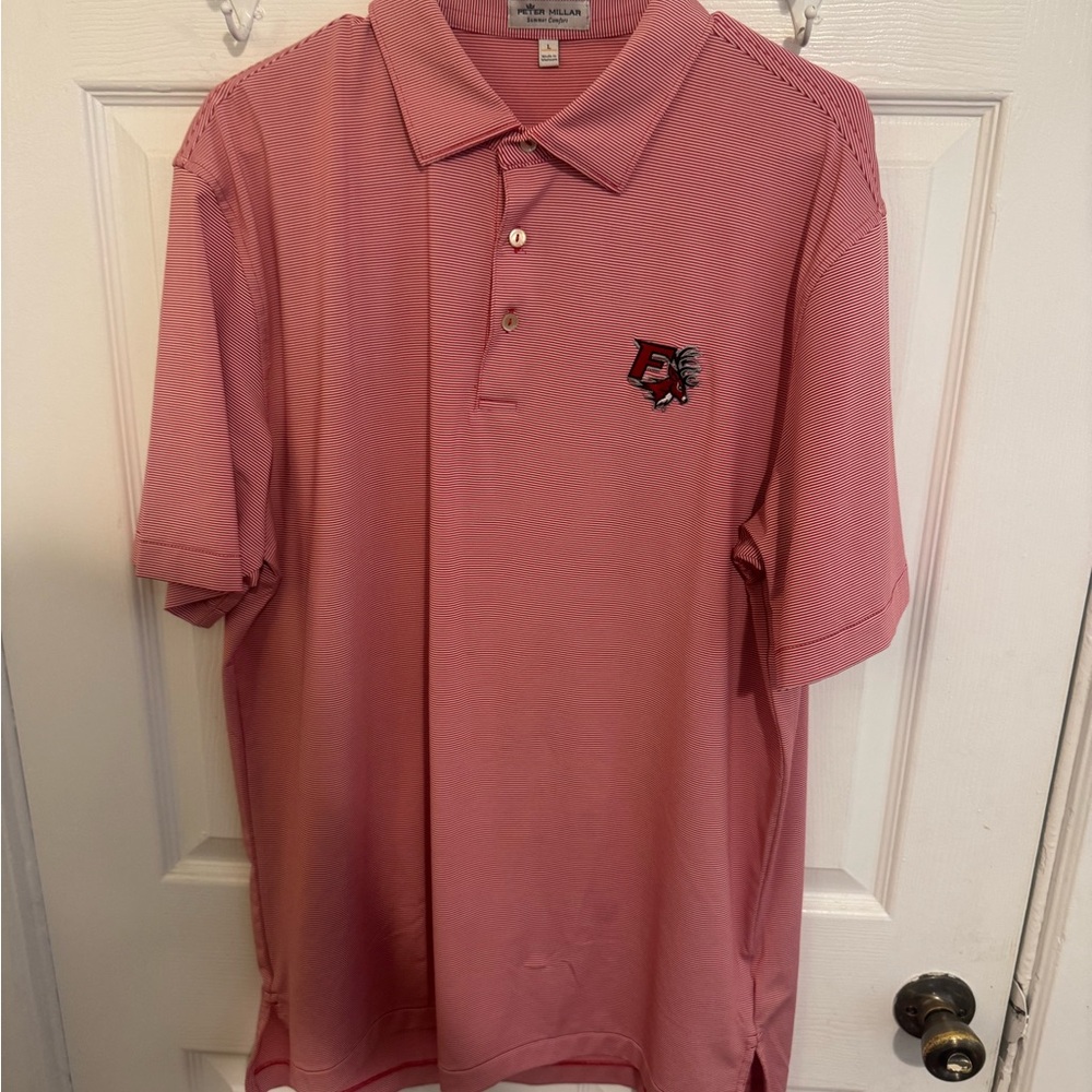 Peter Millar Red Striped Polo Shirt